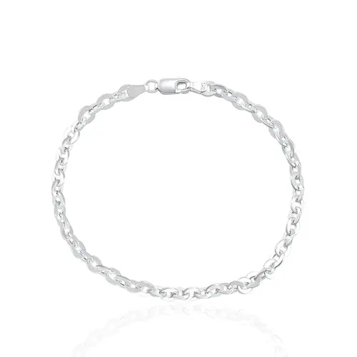 Conjunto Corrrente e Pulseira Malha Cadeado de Prata