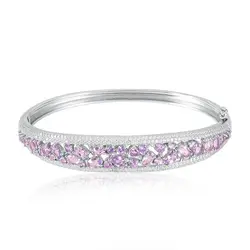 Bracelete de Prata com Cristais e Tanzanitas