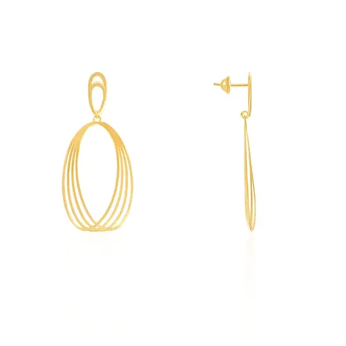 Par de Brincos Trabalhados em Ouro Amarelo