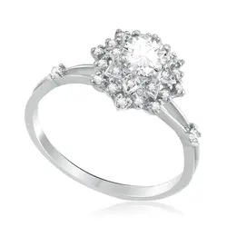 Anel Chuveiro de Ouro Branco com Diamantes totalizando 75 pts.