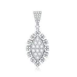 Pingente de Ouro Branco com Diamantes totalizando 2,16 Cts.