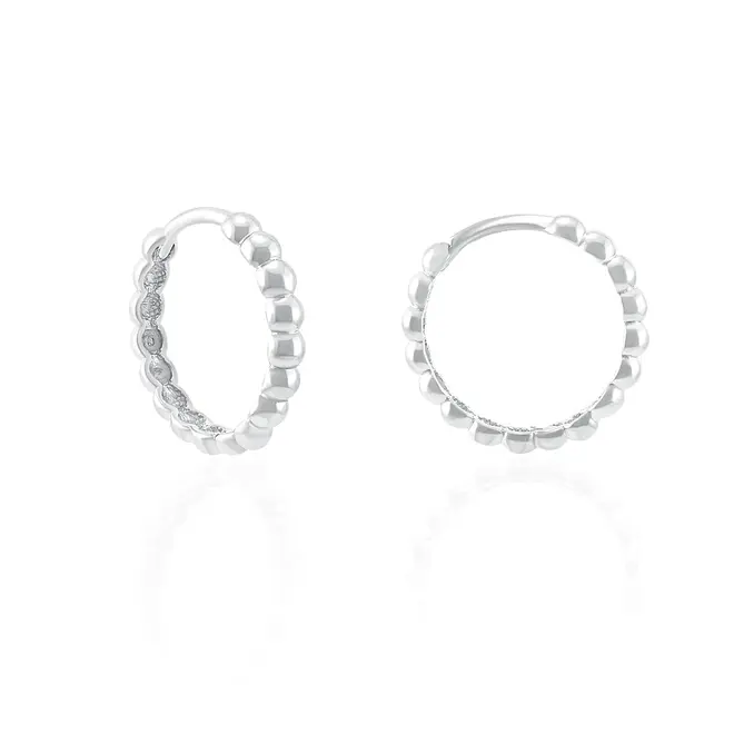 Par de Brincos Argola em Ouro Branco