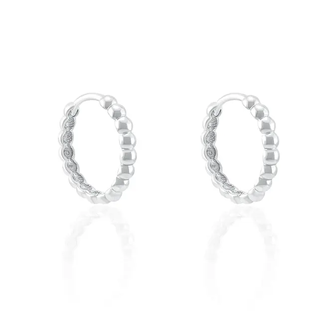 Par de Brincos Argola em Ouro Branco