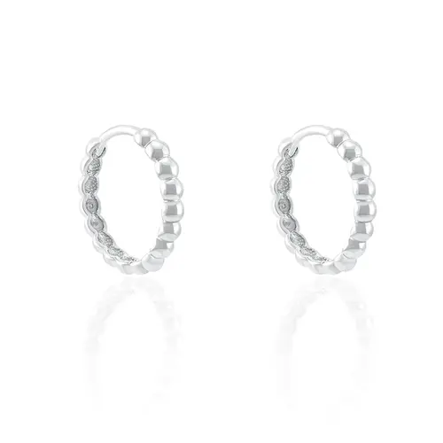 Par de Brincos Argola em Ouro Branco