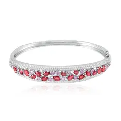 Bracelete de Prata com Cristais, Rubis e Tanzanitas