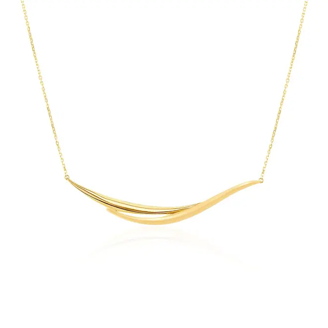 Gargantilha Ondas de Ouro Amarelo
