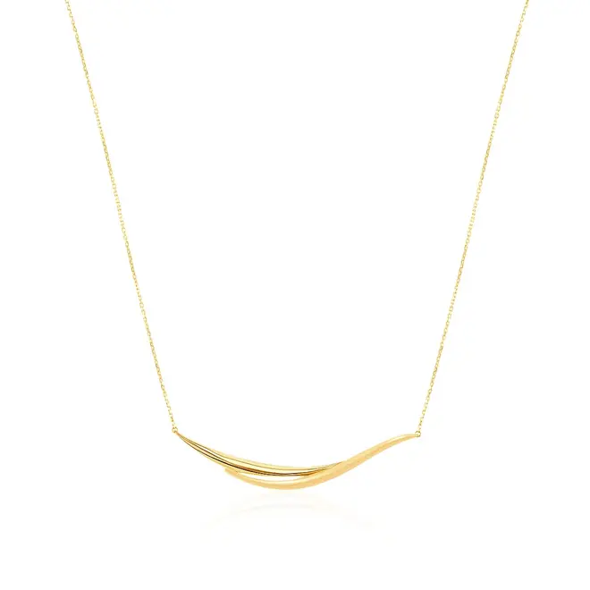 Gargantilha Ondas de Ouro Amarelo