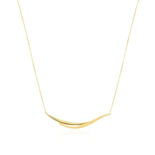 Gargantilha Ondas de Ouro Amarelo