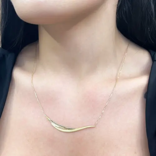 Gargantilha Ondas de Ouro Amarelo