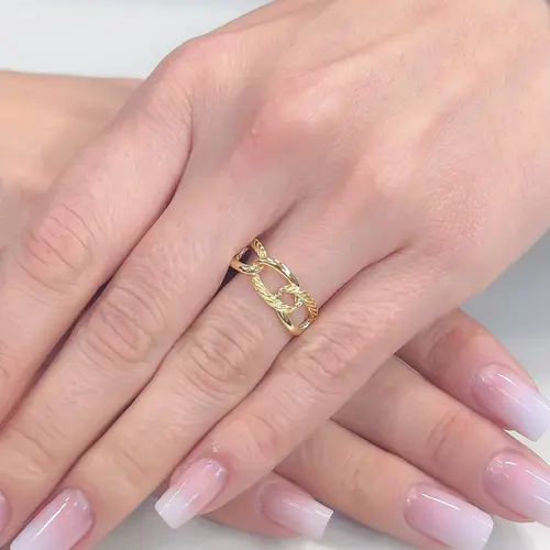 Anel Grumet de Ouro Amarelo