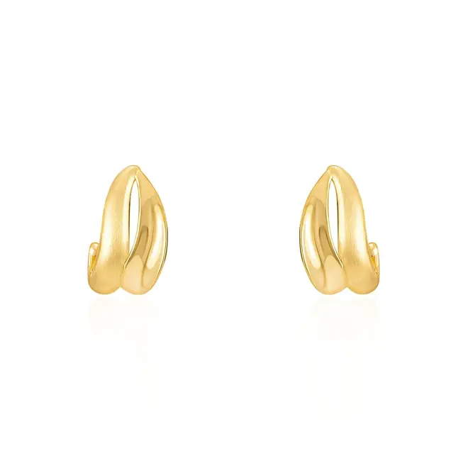 Par de Brincos Ondas de Ouro Amarelo