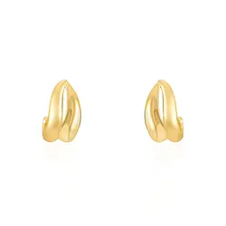 Par de Brincos Ondas de Ouro Amarelo
