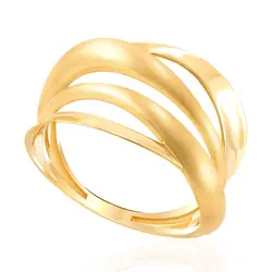 Anel Ondas de Ouro Amarelo
