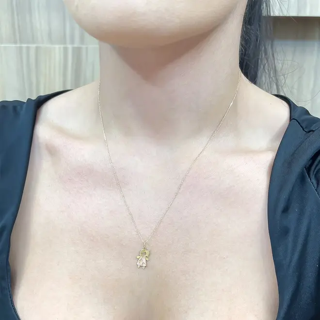 Pingente Menina de Ouro 2 Cores