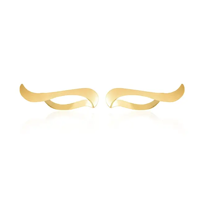 Par de Brincos Trabalhados de Ouro Amarelo