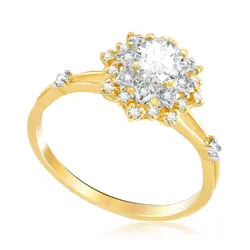 Anel Chuveiro de Ouro Amarelo com Diamantes totalizando 75 pts.