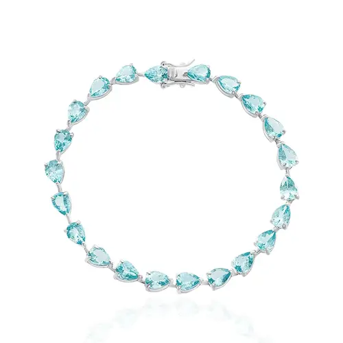 Pulseira Gotas de Prata com Cristais e Apatitas
