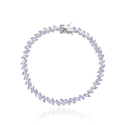 Pulseira de Prata com Tanzanitas Navetes