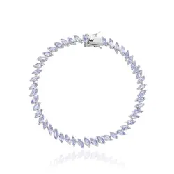 Pulseira de Prata com Tanzanitas Navetes