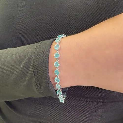 Pulseira Gotas de Prata com Apatitas
