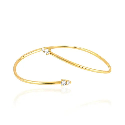 Bracelete Gotas de Ouro Amarelo com Diamantes totalizando 30 pts.