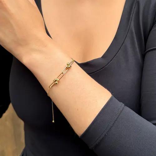 Pulseira Estilo Tiffany de Ouro Amarelo
