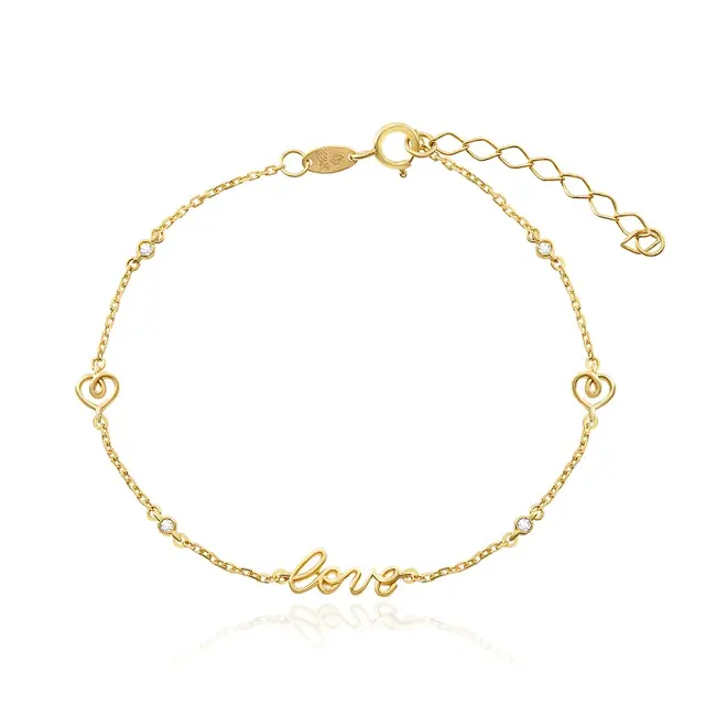 Pulseira Love de Ouro Amarelo com Diamantes
