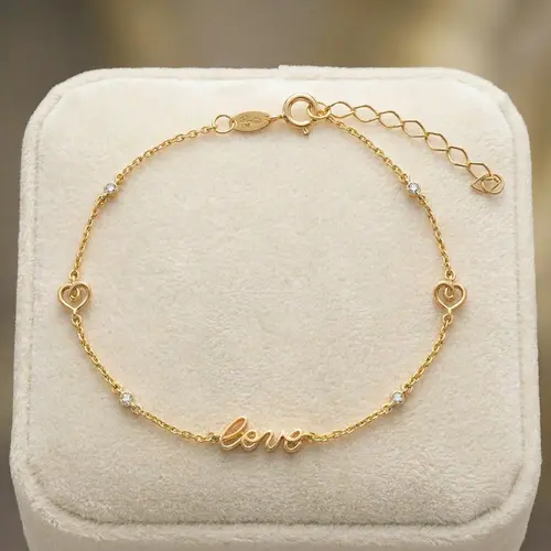 Pulseira Love de Ouro Amarelo com Diamantes