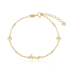 Pulseira Love de Ouro Amarelo com Diamantes