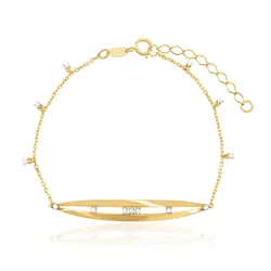 Pulseira Trabalhada de Ouro Amarelo com Diamantes