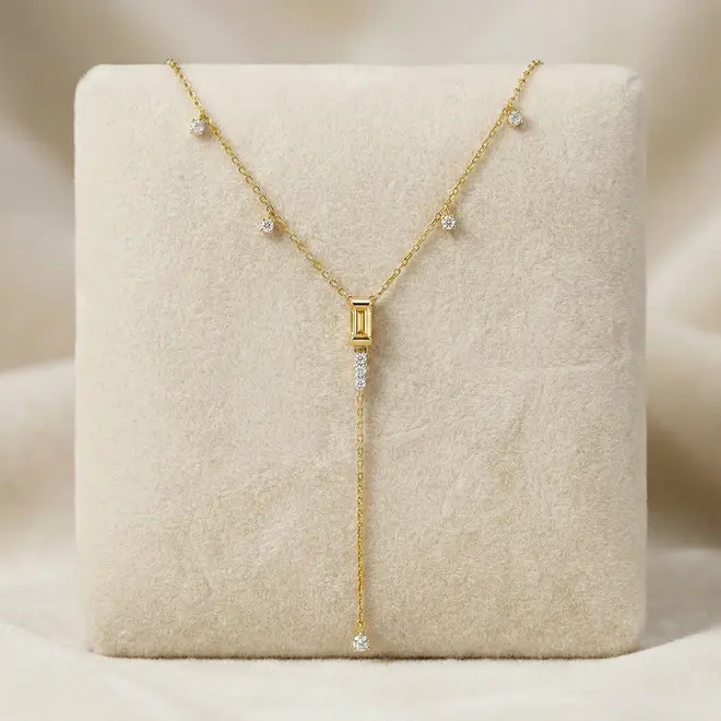 Corrente Elos Cartier de Ouro Amarelo com Citrinos e Safiras Brancas