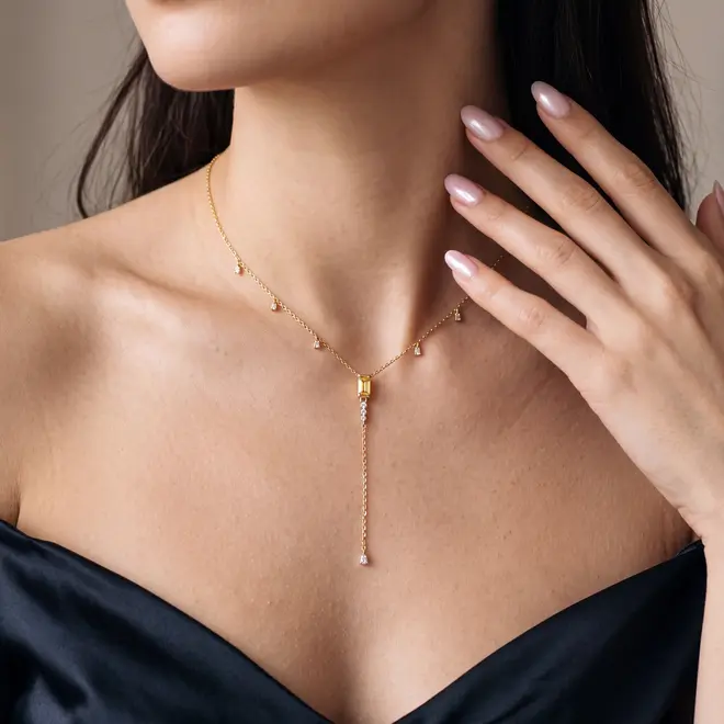 Corrente Elos Cartier de Ouro Amarelo com Citrinos e Safiras Brancas