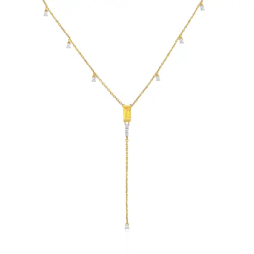 Corrente Elos Cartier de Ouro Amarelo com Citrinos e Safiras Brancas