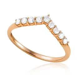 Meia Aliança de Ouro Rose com Diamantes totalizando 20 pts.