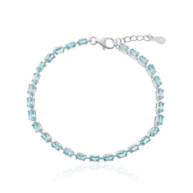 Pulseira de Prata com Apatitas Ovais