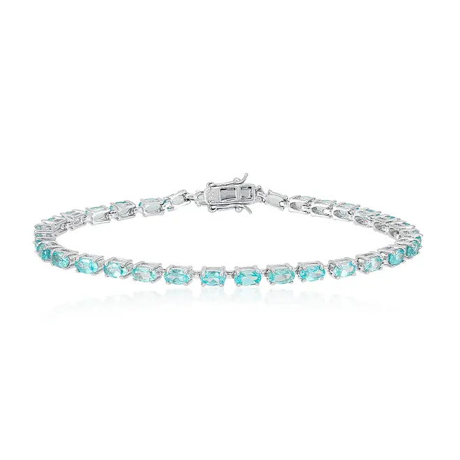 Pulseira de Prata com Apatitas Ovais