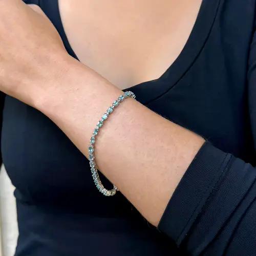 Pulseira de Prata com Apatitas Ovais