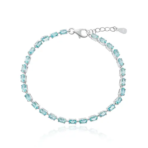 Pulseira de Prata com Apatitas Ovais