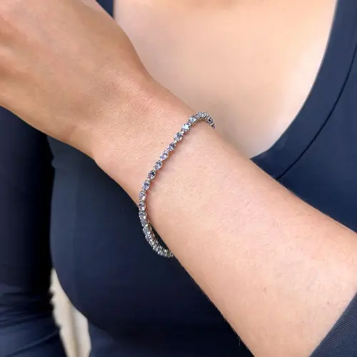 Pulseira de Prata com Tanzanitas Ovais