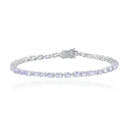Pulseira de Prata com Tanzanitas Ovais