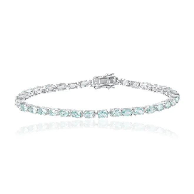 Pulseira de Prata com Apatitas Ovais