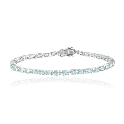 Pulseira de Prata com Apatitas Ovais
