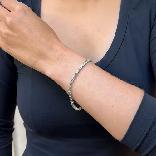 Pulseira de Prata com Apatitas Ovais
