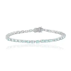 Pulseira de Prata com Apatitas Ovais