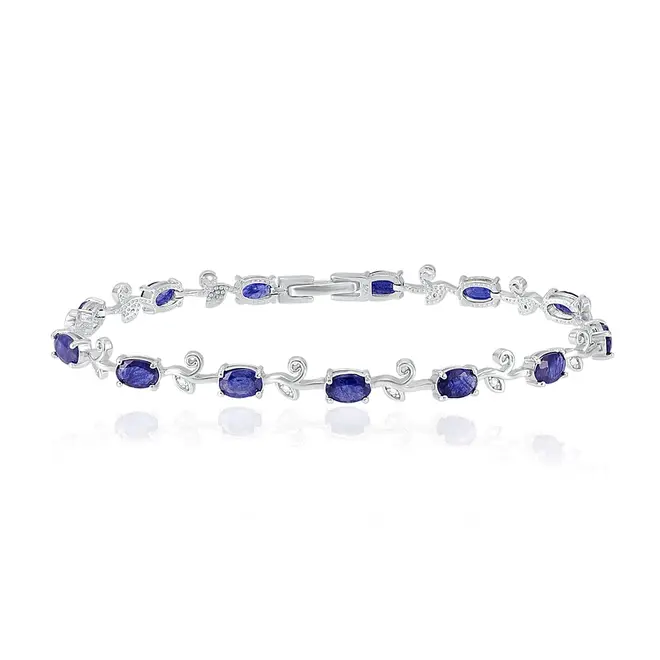 Pulseira de Prata com Safiras
