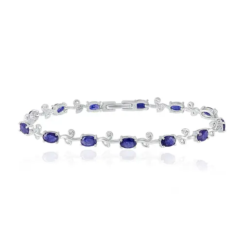 Pulseira de Prata com Safiras