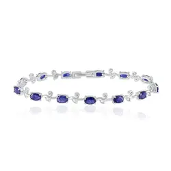 Pulseira de Prata com Safiras