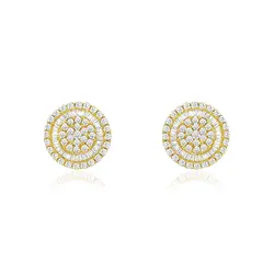 Par de Brincos de Ouro Amarelo com Diamantes totalizando 1,76 Cts.