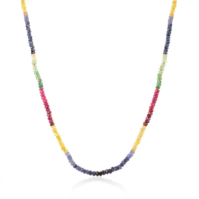 Colar com Mix de Gemas e Fecho em Prata