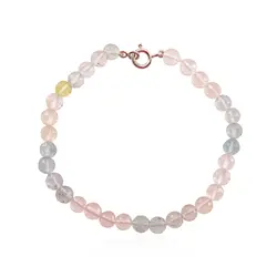 Pulseira com mix de Gemas e Fecho em Prata